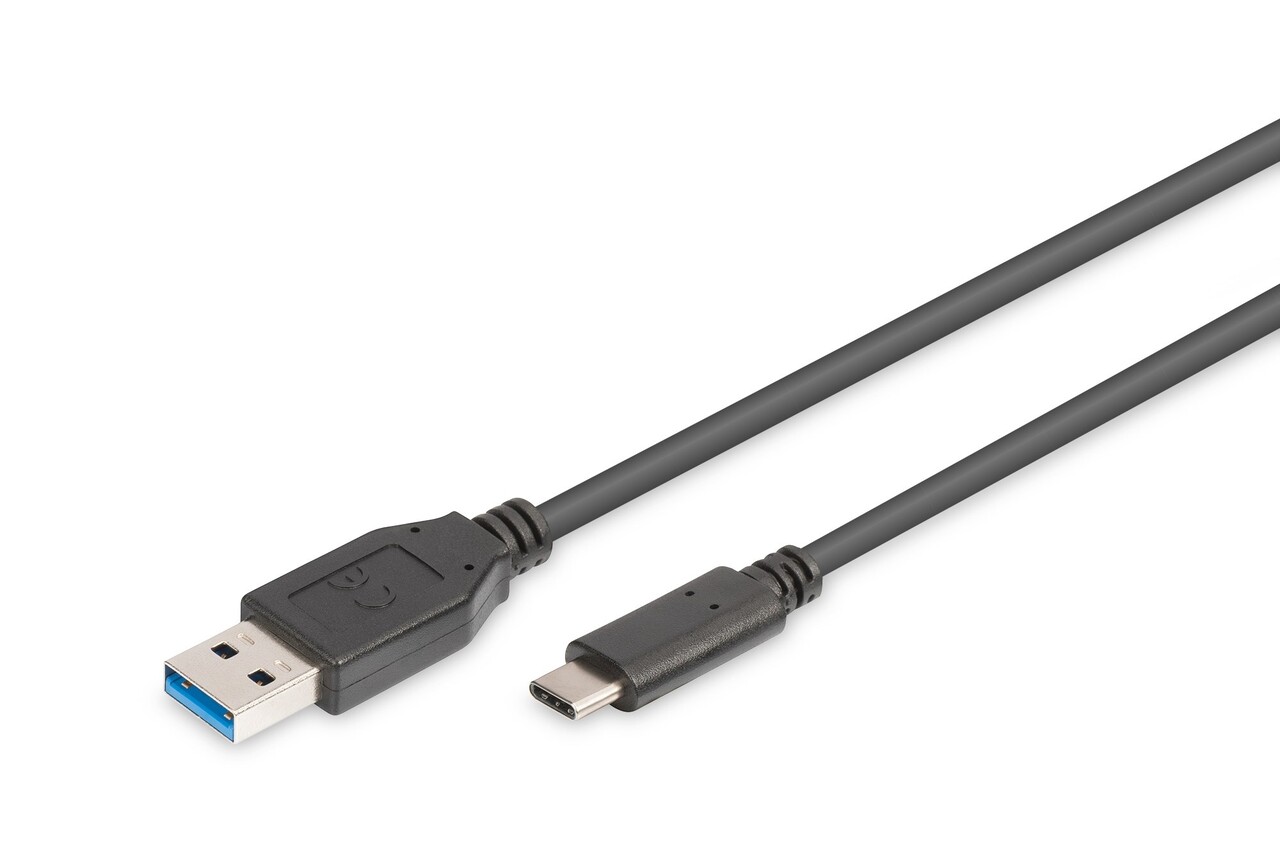 Digitus USB-C to USB-A cable 1 m 5 Gbps 3A, Black
