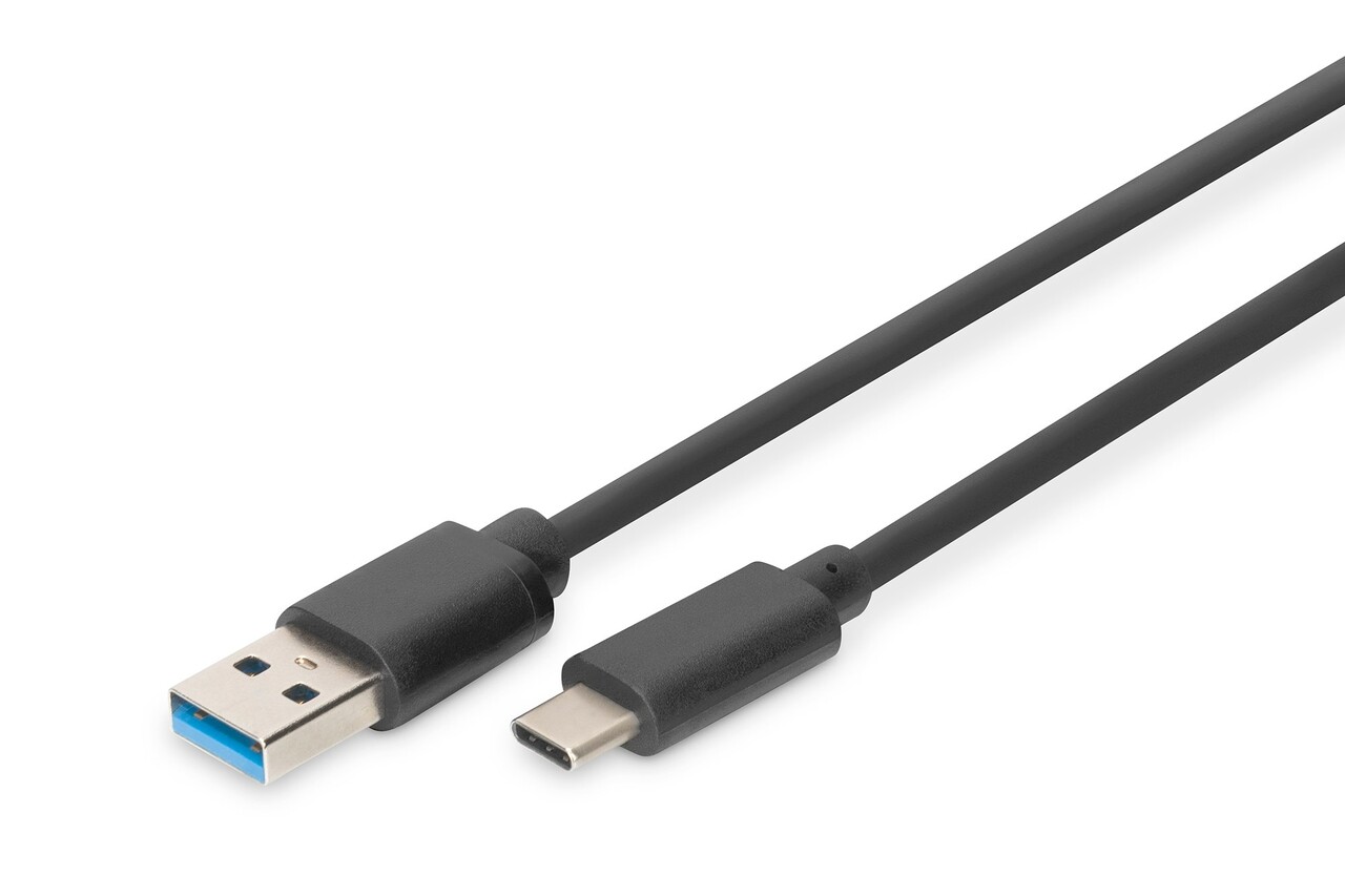 Digitus USB-C to USB-A cable 1 m 5 Gbps 3A, Black