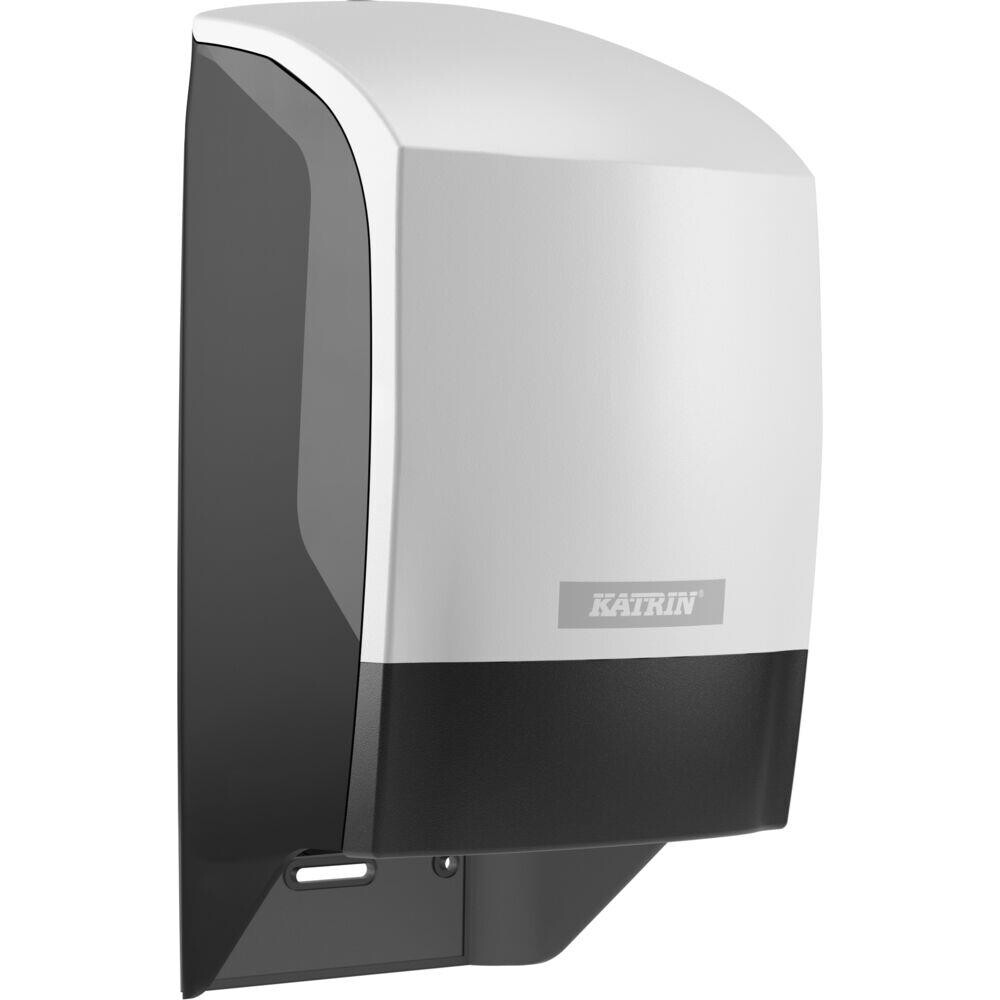 Dispenser, Katrin 77496, 17,2x15,2x31,2cm hvid plast til 2 ruller toiletpapir