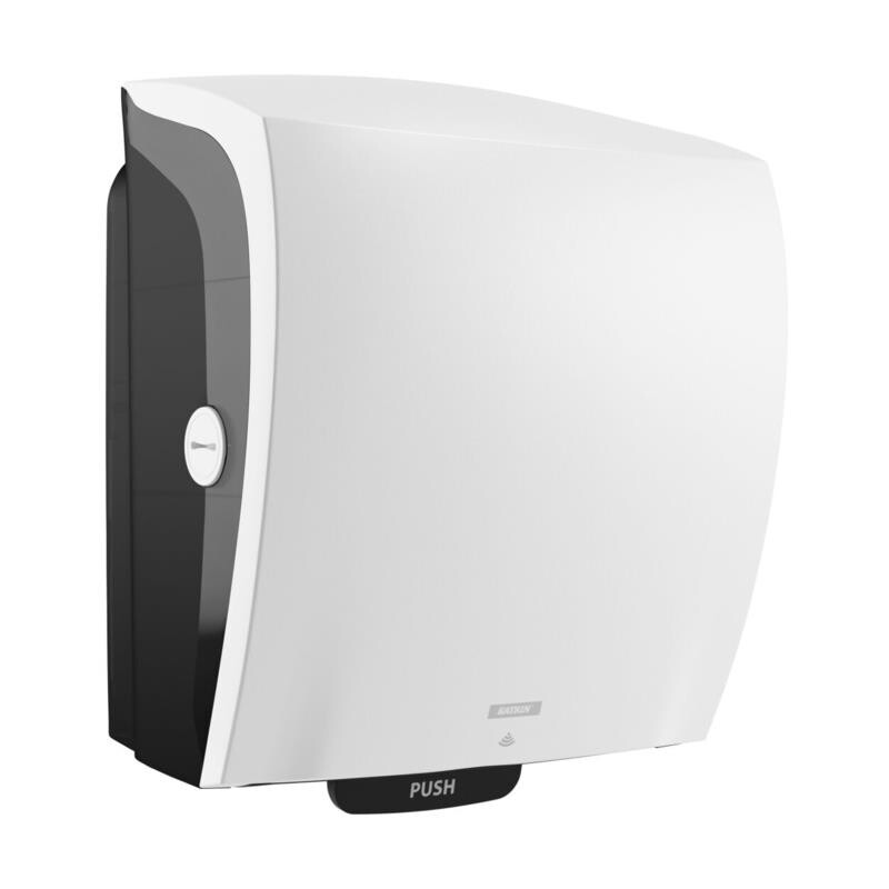 Dispenser – Katrin Hybrid System – til aftørringspapir – Hvid – 84739