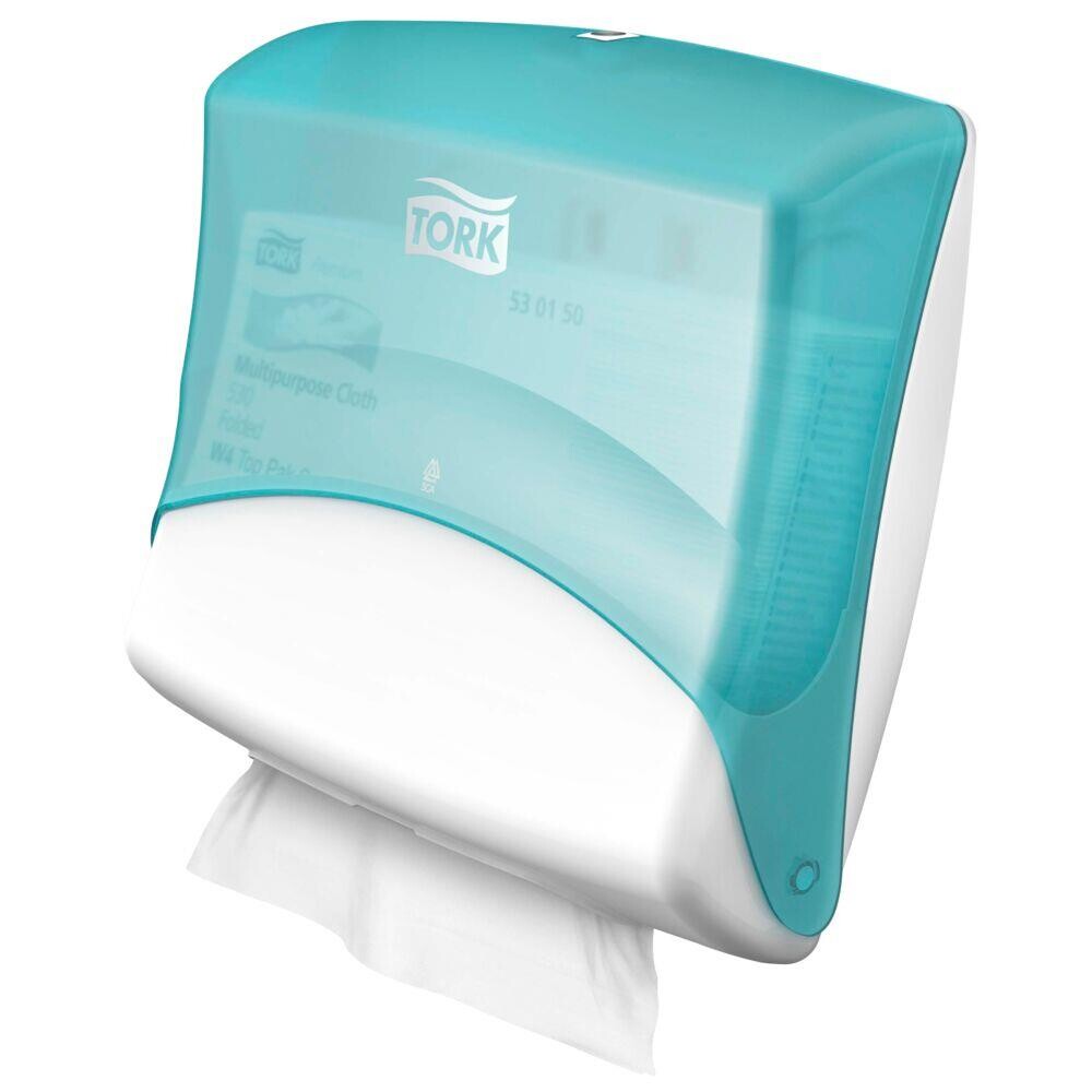 Dispenser til håndklædeark Tork W4 654000 til top-pak hvid og turkis
