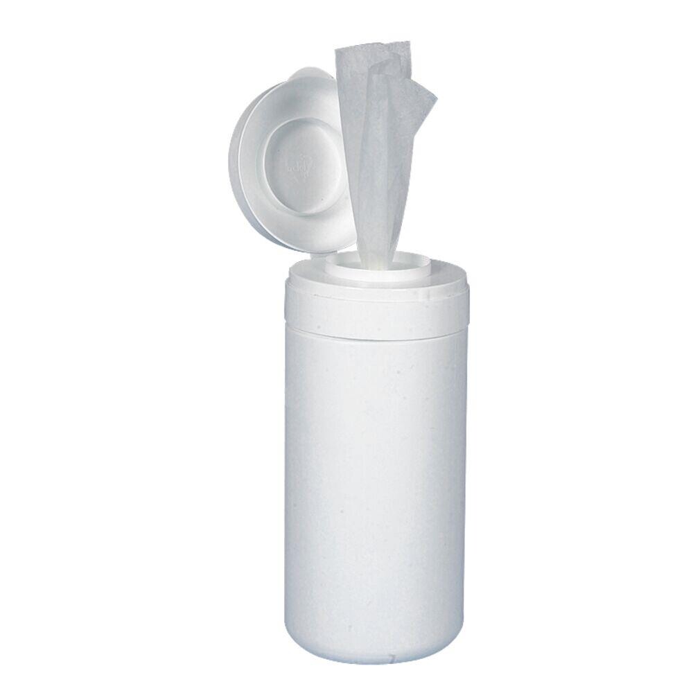 Dispenser – til desinficerende servietter – med låg – hvid