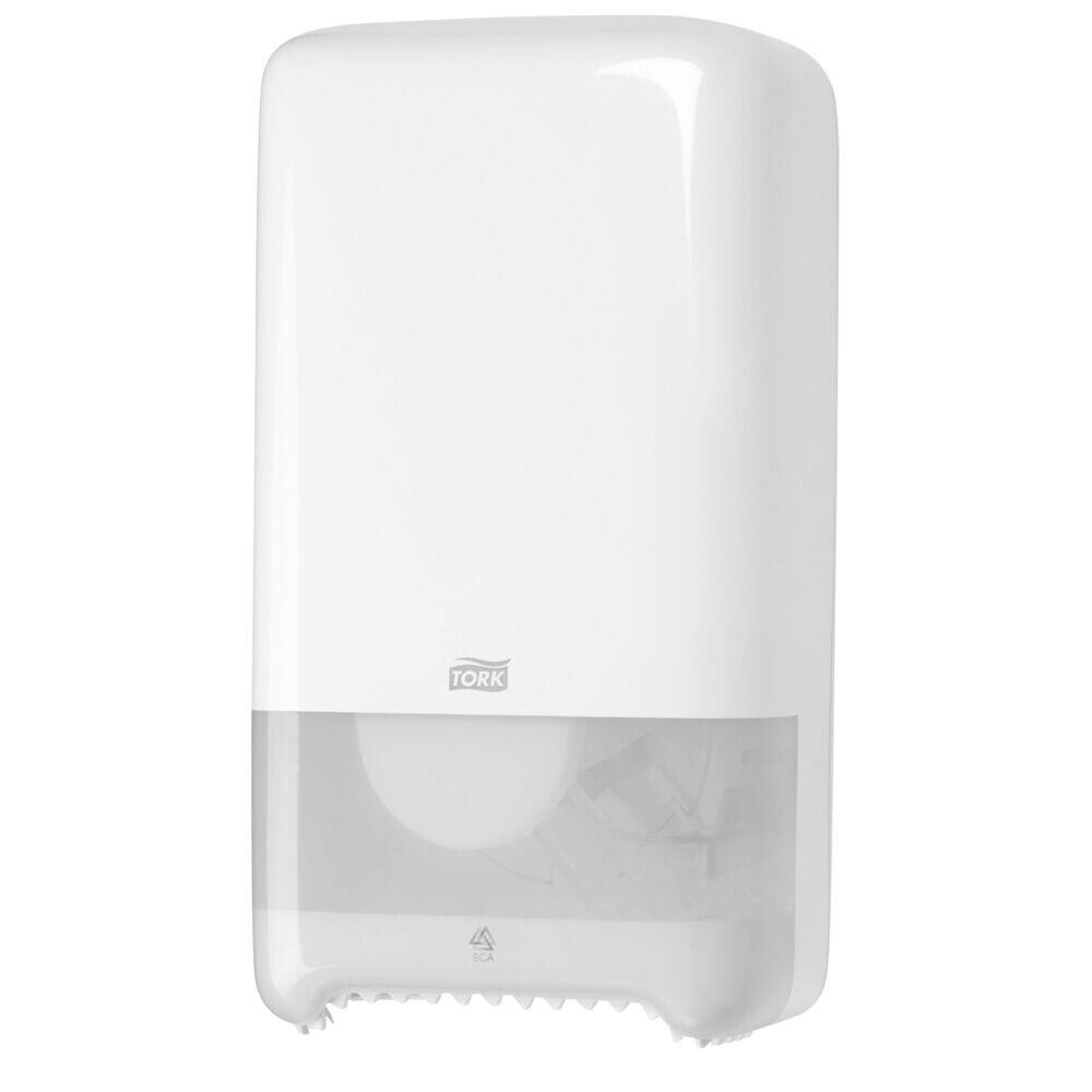 Dispenser - Tork 557500 T6 - Til 2 ruller toiletpapir - Automatisk rulleskift - Hvid - Plast