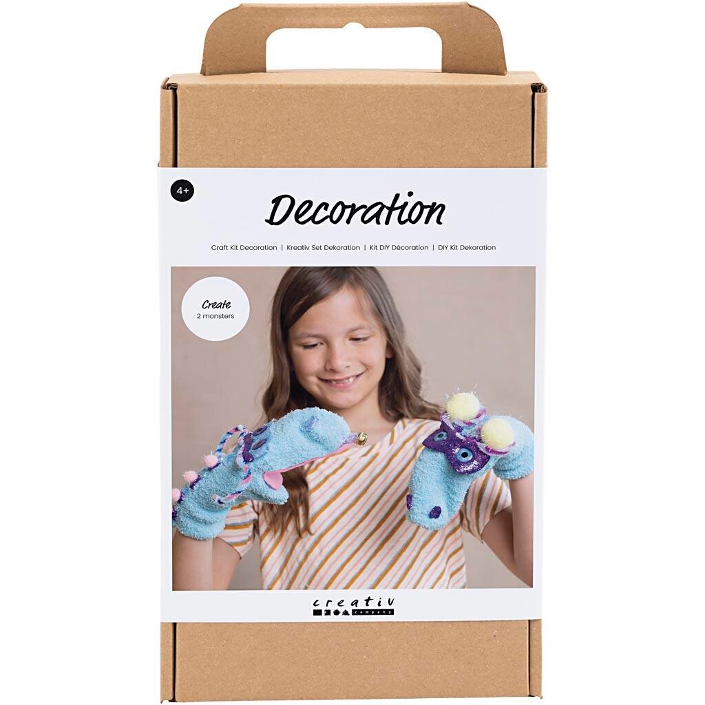 Kreakasse DIY Kit Dekoration Strømpedukke monster ass. farver