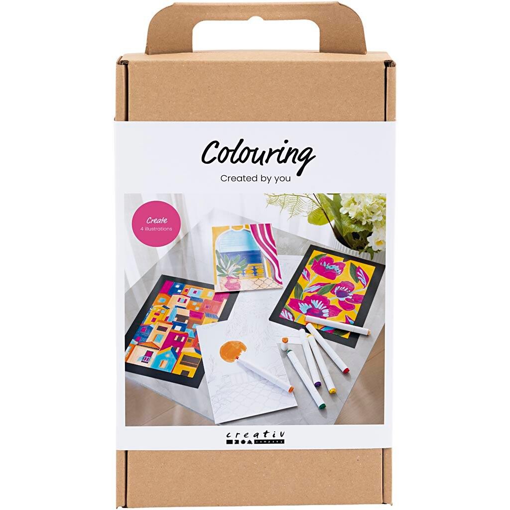 DIY Kit Farvelægning, Paint numbers, markers - 1 pk