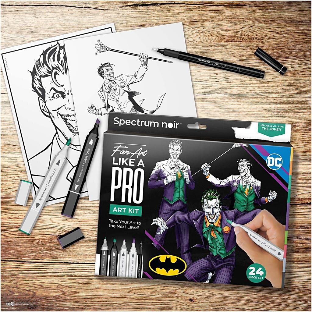 DIY Kit Illustration Helte og skurke: Joker ass. farver