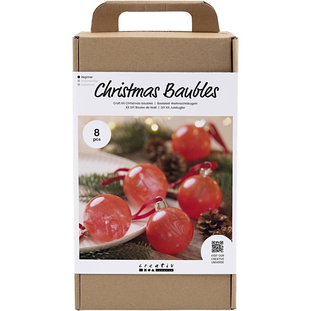 DIY Kit Julekugler, Marmorering