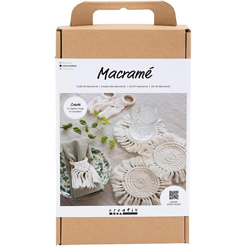 DIY Kit Macramé Borddekoration off white