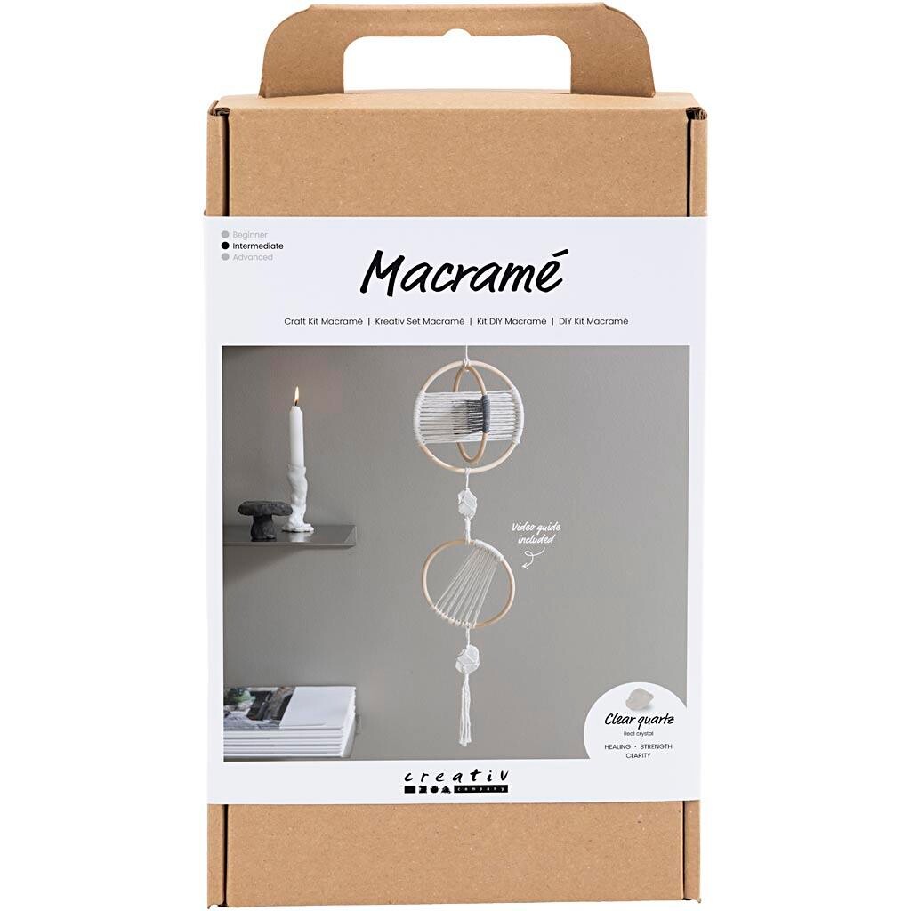 DIY Kit Macramé, Mobile, grå, off white
