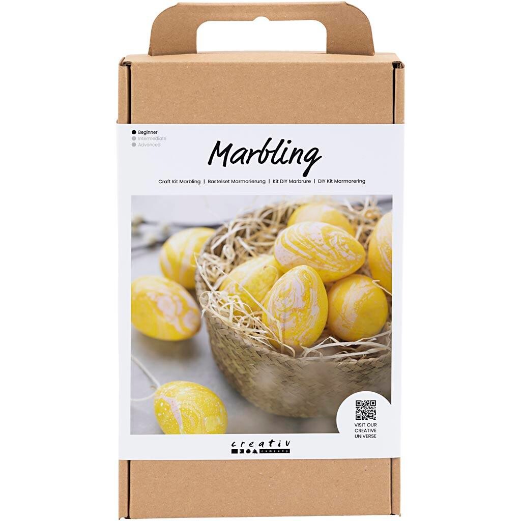 Kreakasse DIY Kit Marmorering rosa gul