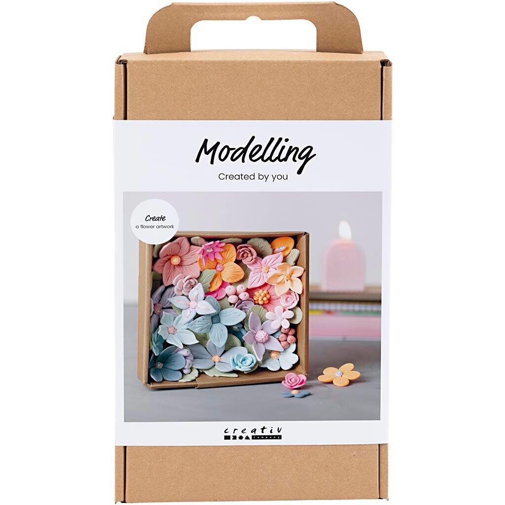 DIY Kit Modellering, Blomster, pastelfarver - 1 pk