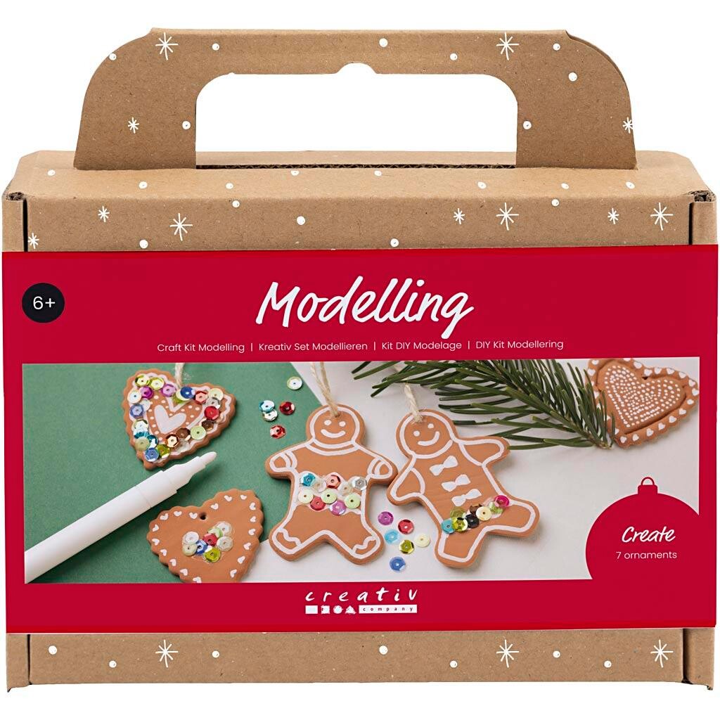 DIY Kit Modellering, Småkagefigurer, mellem brun