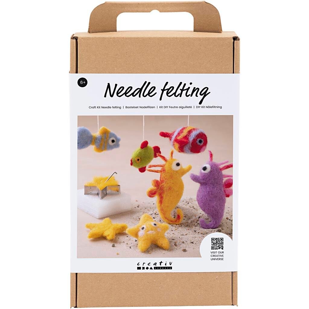 Kreakasse DIY Kit Nålefiltning Dyr i vandet - 1 pakke