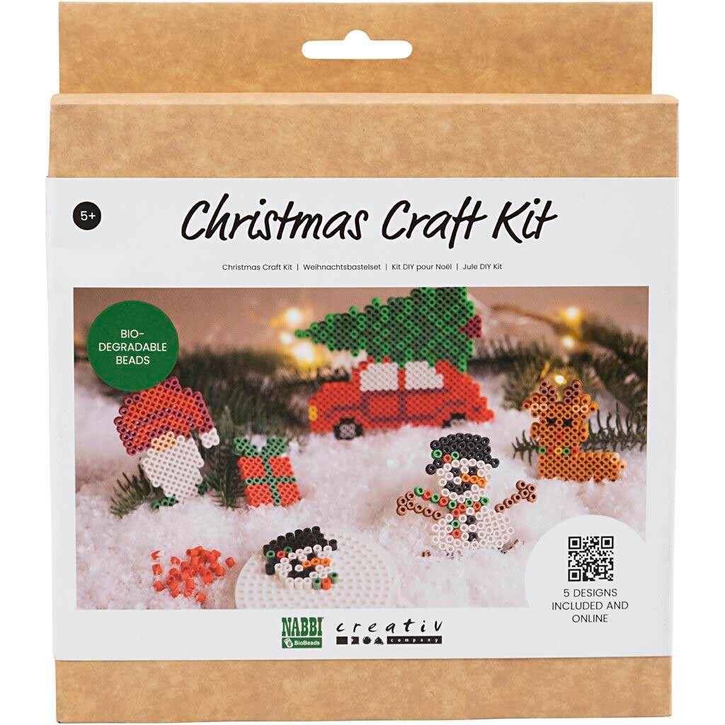 Kreakasse DIY Kit NABBI BioBeads Julebil rensdyr snemand nisse og gave - 1 pakke