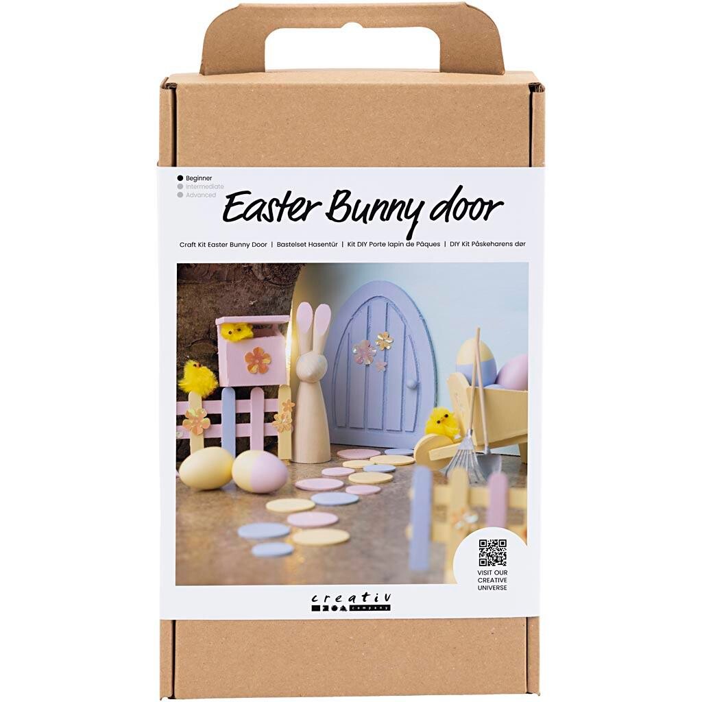 Kreakasse DIY Kit Påskeharens dør pastelfarver - 1 pakke