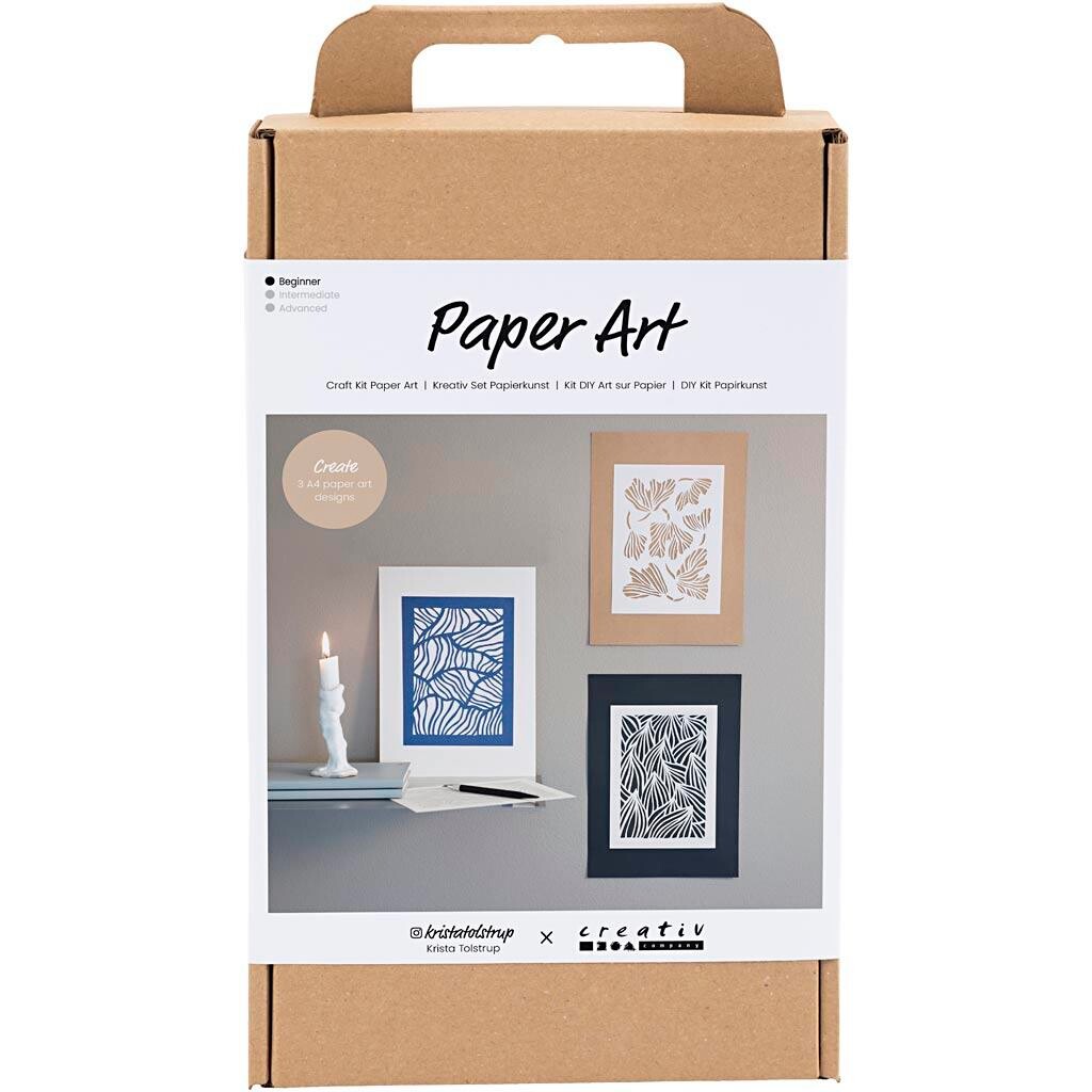 DIY Kit Papirkunst, Billeder til ophæng, off white