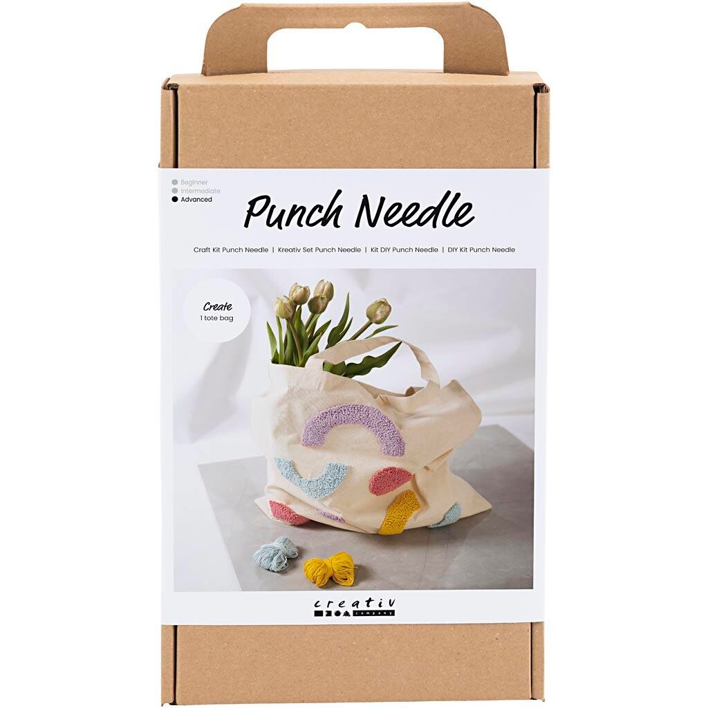 Kreakasse DIY Kit Punch Needle Mulepose pastelfarver