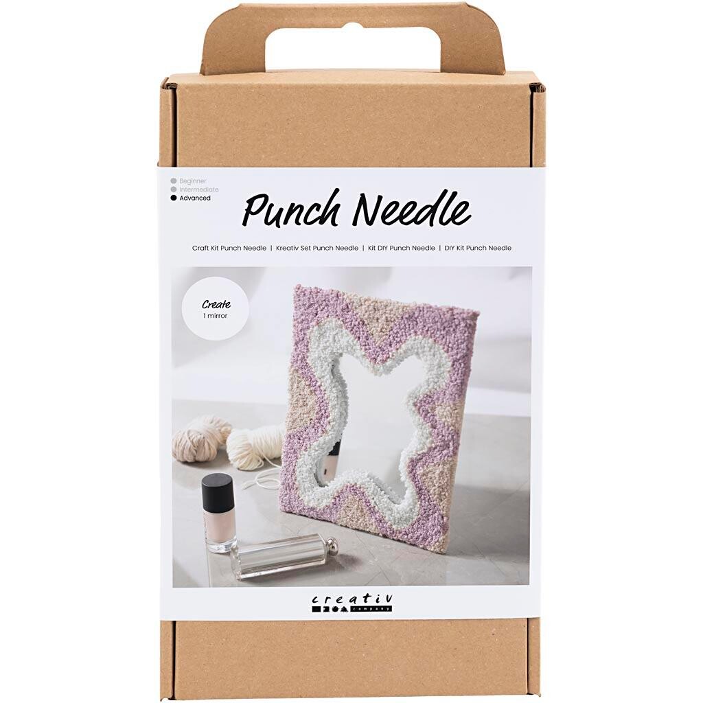 Kreaksse DIY Kit Punch Needle Spejl pastelfarver