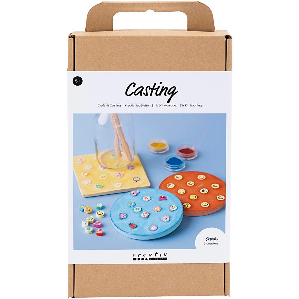 DIY Kit Støbning, Platter, blå, rød, gul