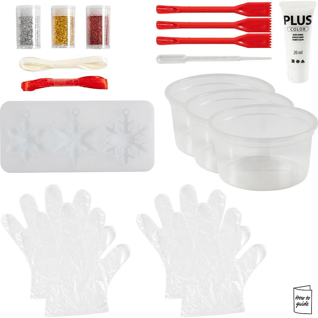 DIY Kit Støbning, Snefnug, 1 pk.