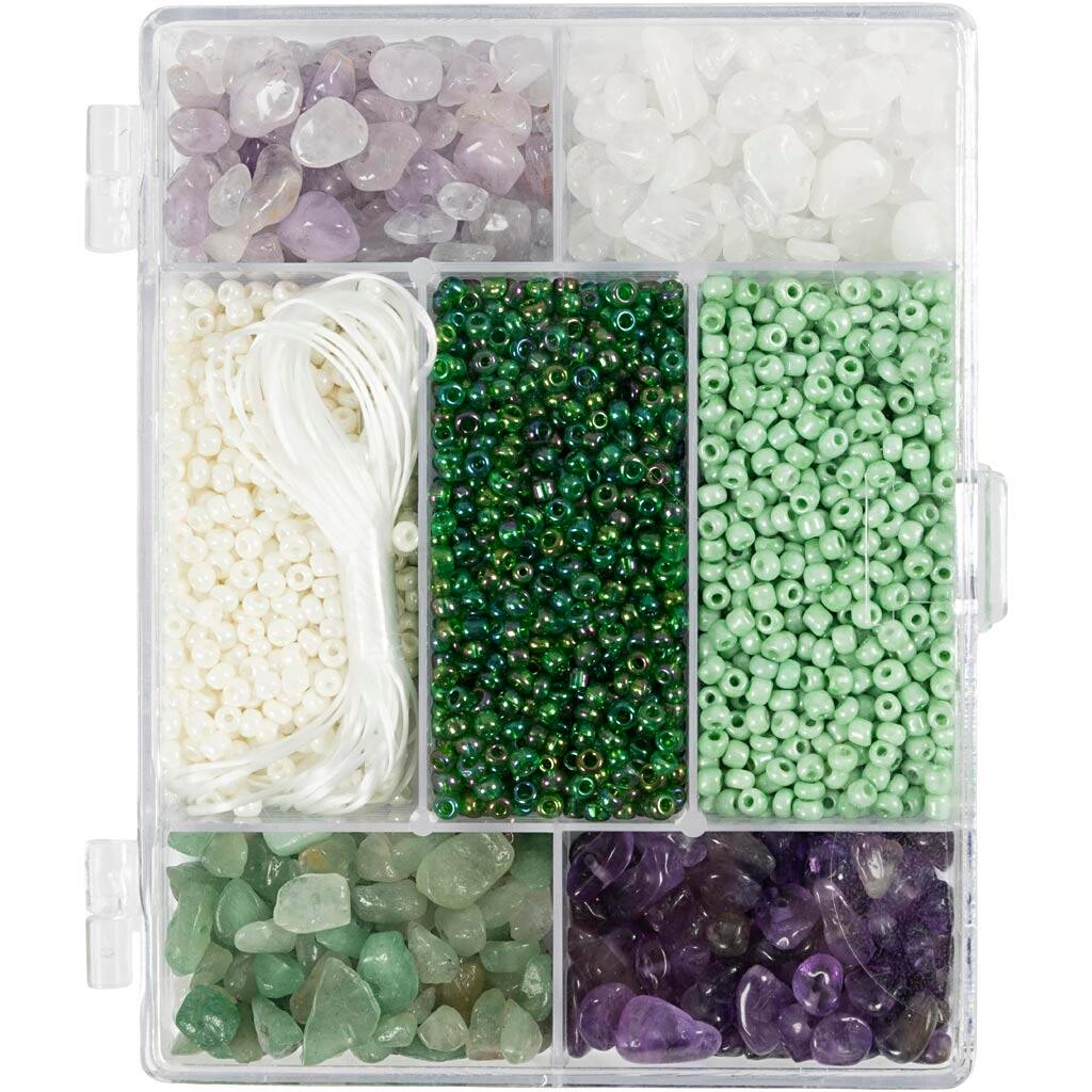 DIY Mix Smykker, Krystaller, ass. farver, 1pk./ 1 pk.