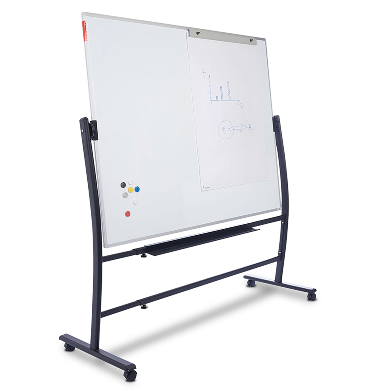 Dobbeltsidet Whiteboard fra Rocada i sort