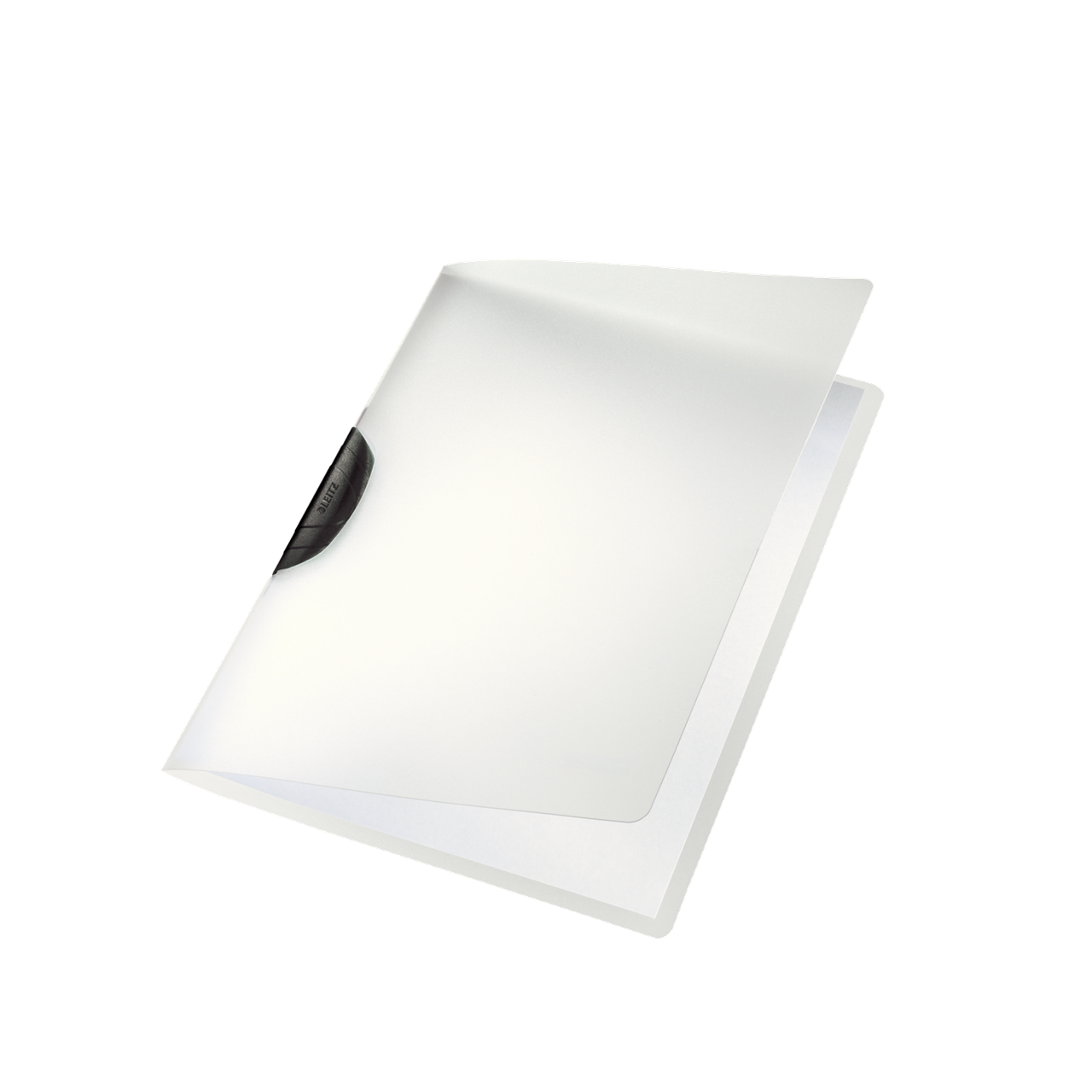 Dokumentmappe A4 Leitz Color Clip mat transparent med sort klemryg - 417500195 - 6 stk