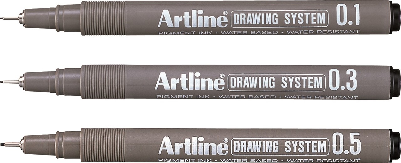 Drawing System Artline 3-sæt sort