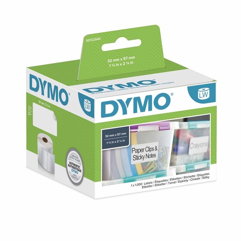 DYMO 11354 - Universaletiketter hvid 32 x 57mm - 1000 stk