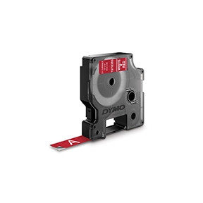 Dymo D1 tape Extra Strong 12mmx3m white/red