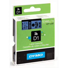 Dymo D1 tape 12mmx7m black/blue