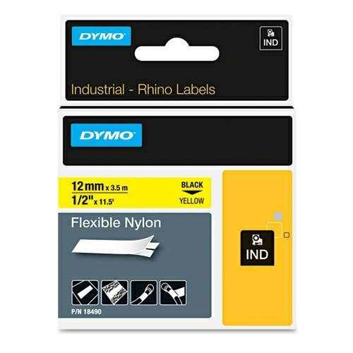 Dymo Rhino tape 12mmx1,5m heat shrink tube black/white