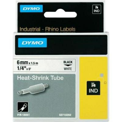 Dymo Rhino tape 19mmx1,5m heat shrink tube black/white