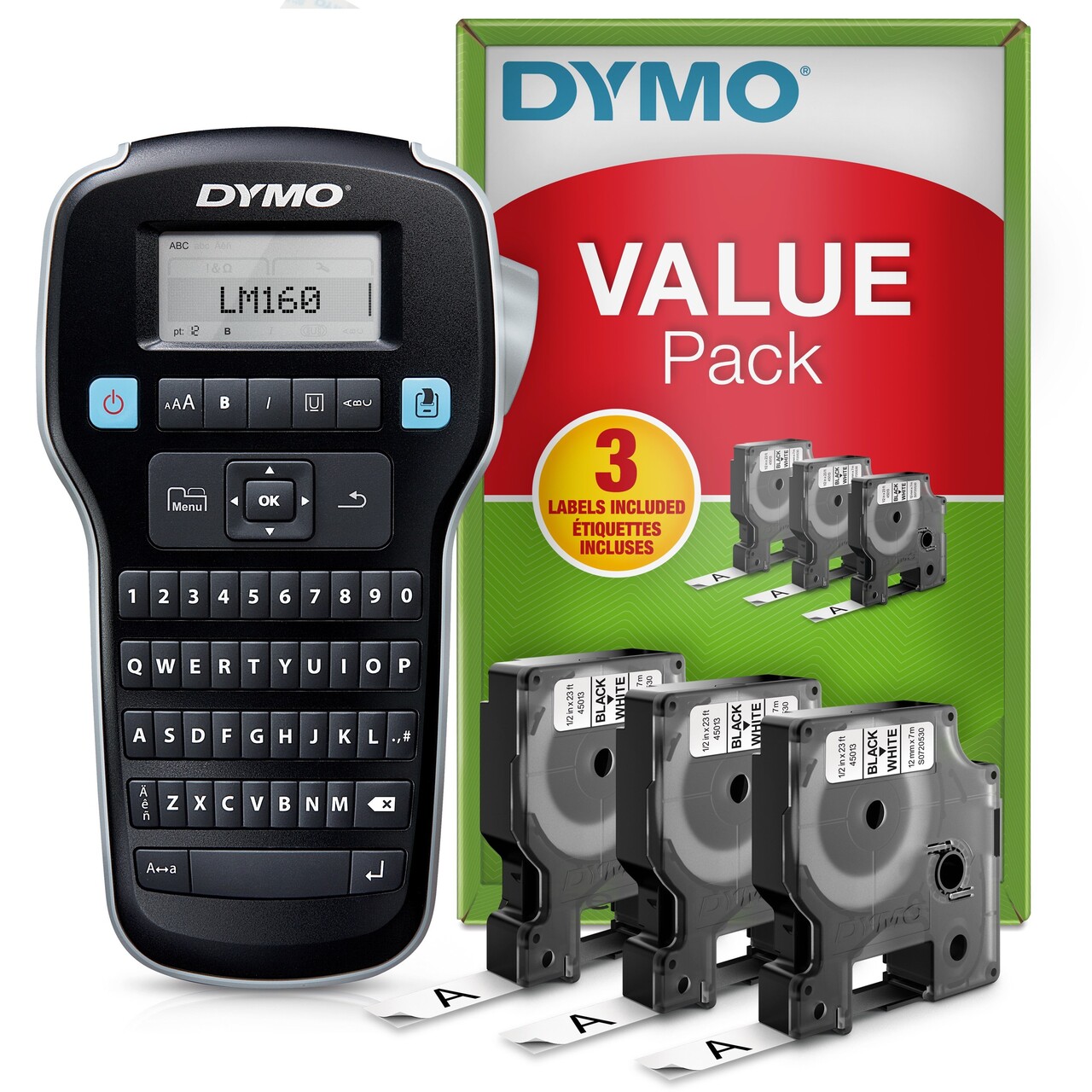 Dymo LabelManager 160 valuepack + 3x12mm tape