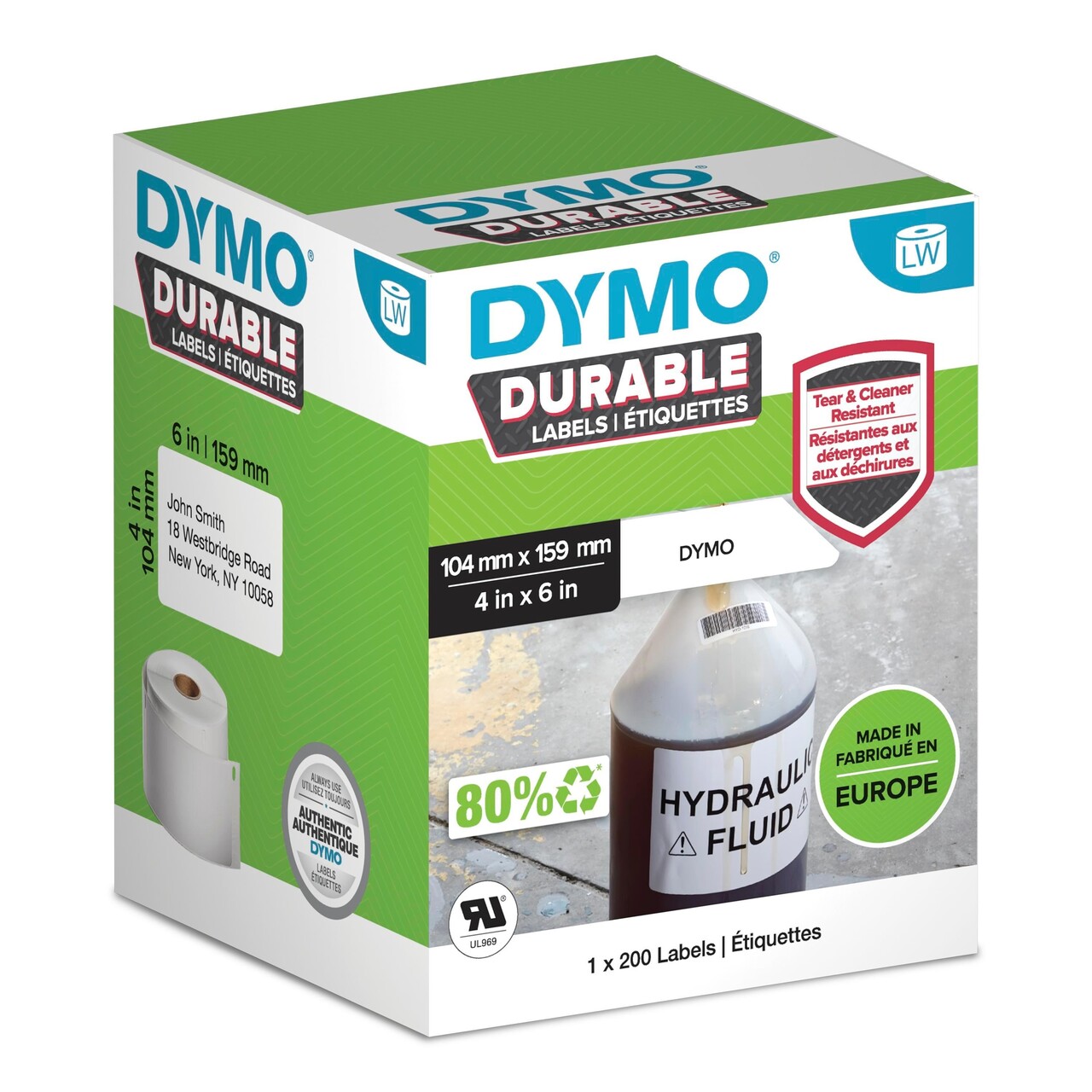 Dymo labels til LabelWriter Durable extra-large shipping 104mmx159mm