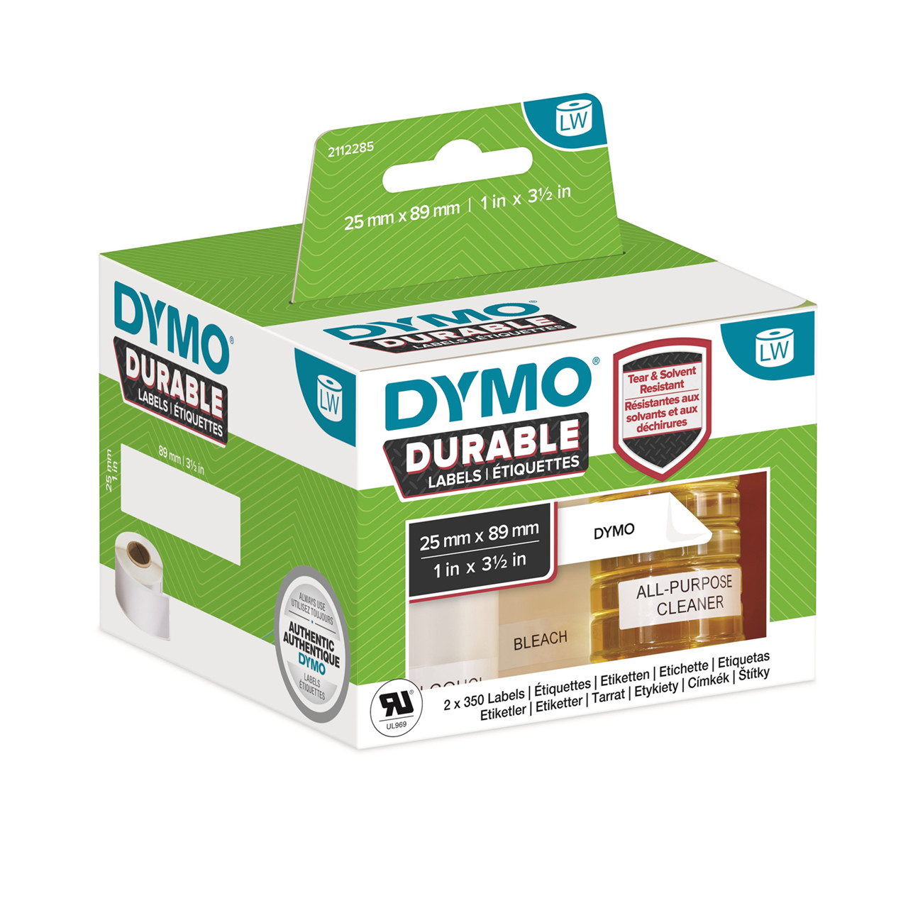 Etiketter - Dymo LabelWriter Durable 25x89 mm - 700 etiketter/rulle