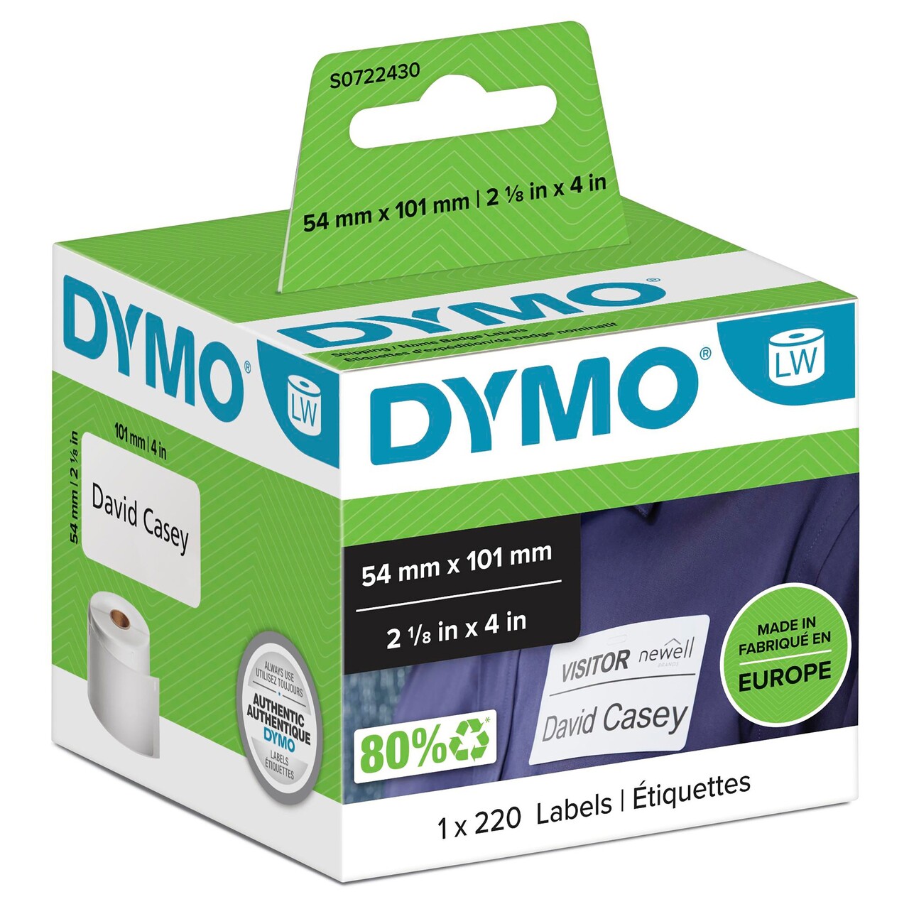 Etiketter - Dymo LW Shipping/Naming 54x101mm - Hvid - 220 stk
