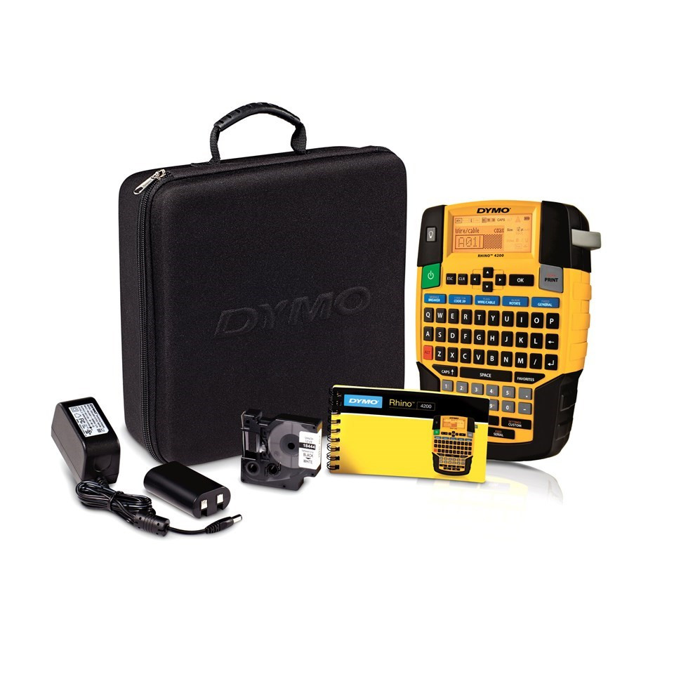 Labelprinter - Dymo Rhino 4200 - Orange/Sort - Kit m. kuffer