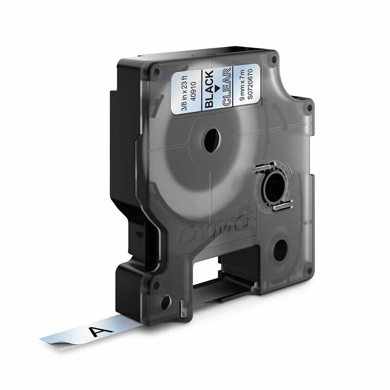 DYMO Tape D1 40910 - Labeltape 9 mm sort på klar