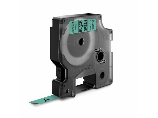 DYMO Tape D1 40919 - Label tape 9 mm sort på grøn