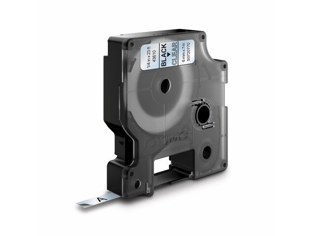 DYMO Tape D1 43610 - Labeltape 6 mm sort på klar