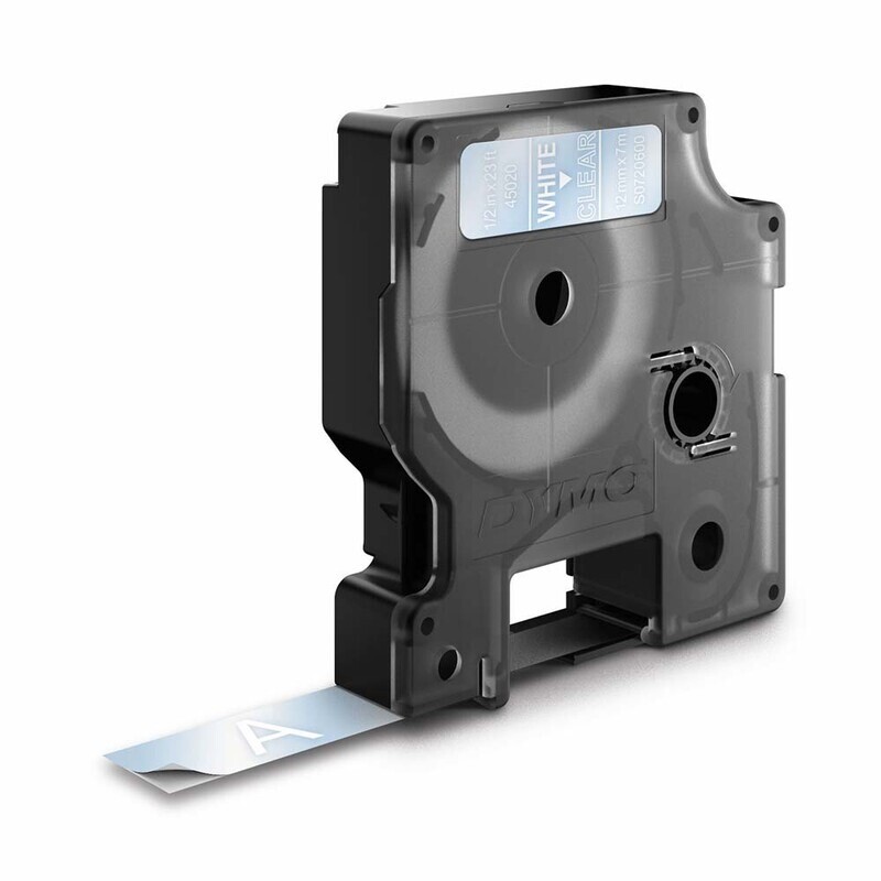 DYMO Tape D1 45020 - Label tape 12 mm hvid på klar