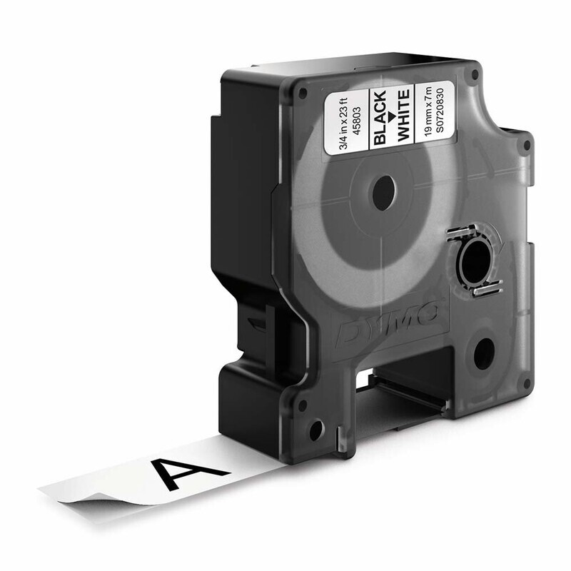 DYMO Tape D1 45803 - Label tape 19 mm sort på hvid