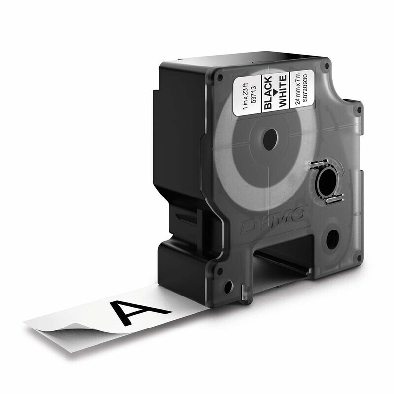 DYMO Tape D1 53713 - Label tape 24 mm sort på hvid