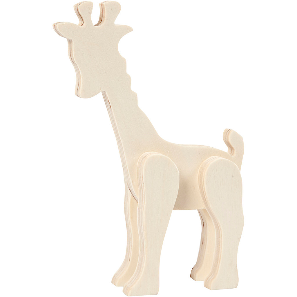Dyrefigur giraf højde 19 cm bredde 14 cm | krydsfiner
