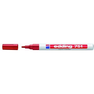 Edding 751 – permanent marker – rød – rund spids 1–2 mm – 10 stk