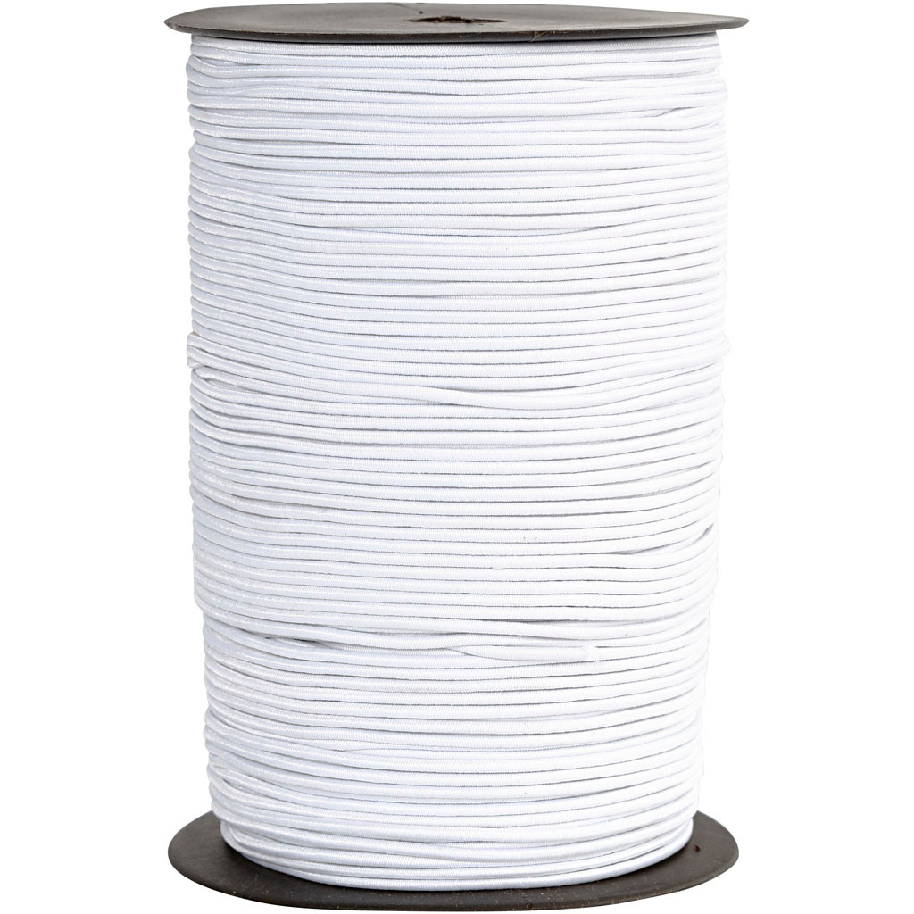 Elastiksnor 2 mm hvid | 250 meter