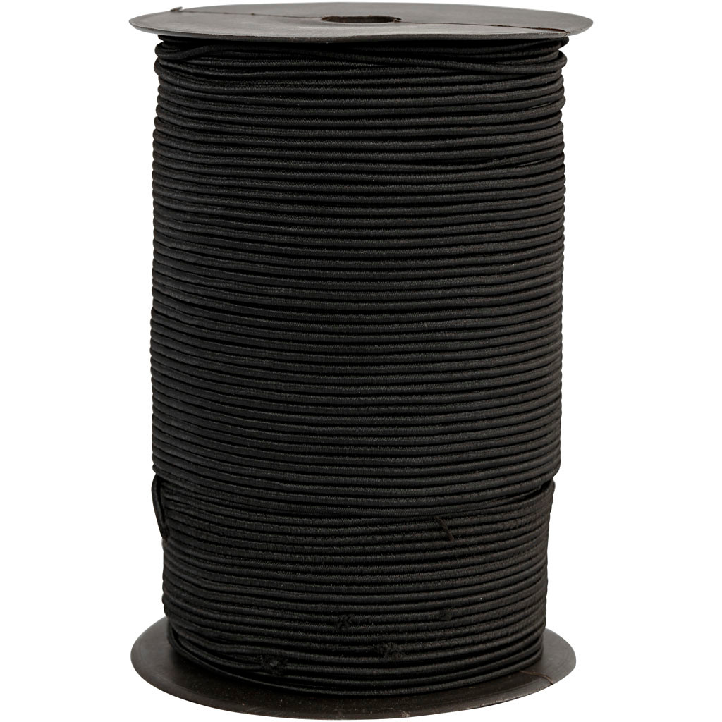 Elastiksnor 2 mm sort | 250 meter