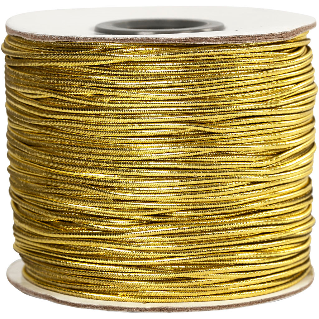 Elastiksnor 1 mm guld | 100 meter