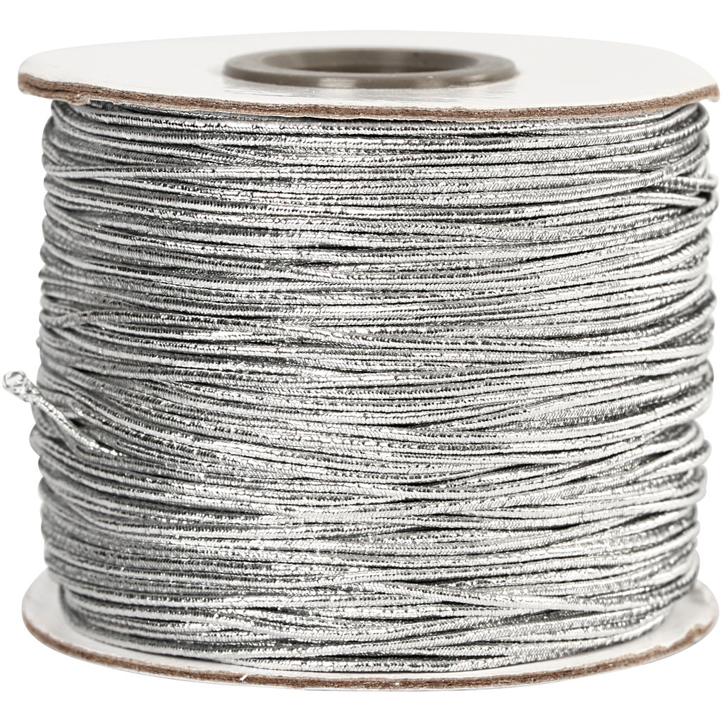 Elastiksnor 1 mm sølv | 100 meter